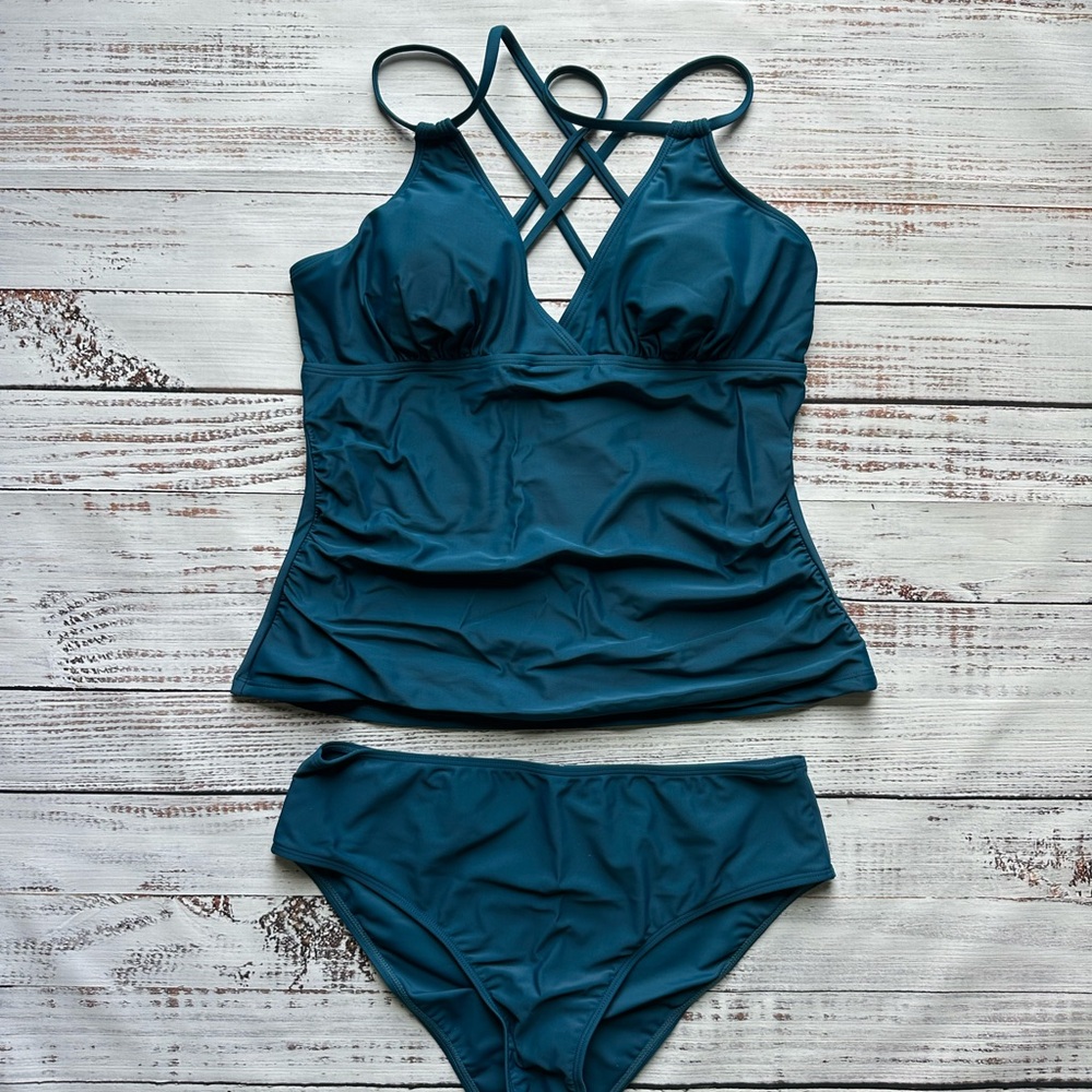 Teal Tankini Swimsuit Set